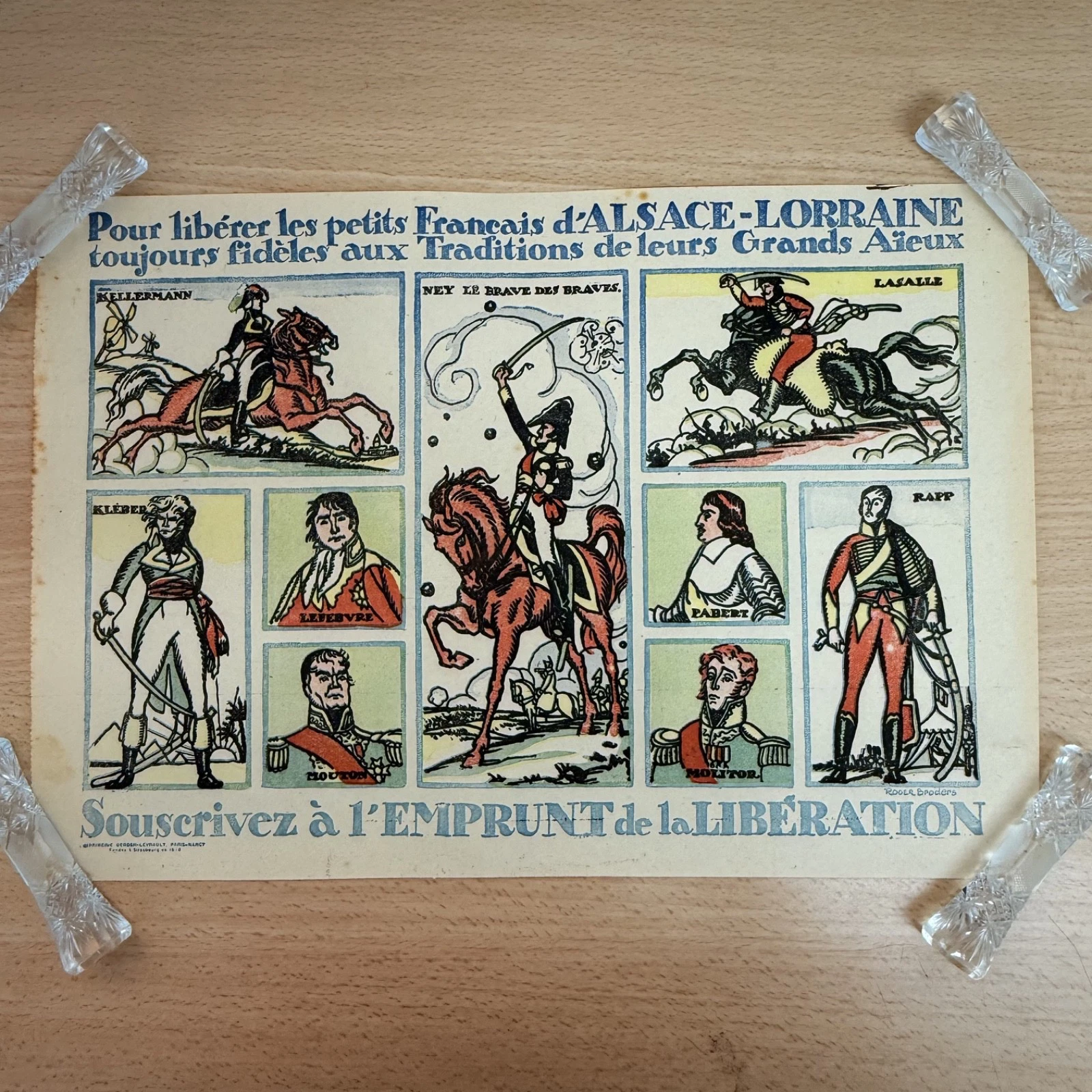 Affiche Roger Broders Alsace Lorraine Emprunt Libération 1918 WW1