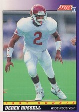 1991 Score NFL Football Series 2 Derek Russell #576 Rookie Card RC Broncos. rookie card picture