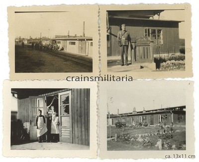4x Orig. Foto Sanitäter in Lager an Bahnhof KRAKAU Krakow Wisla Polen 1939