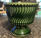 Vintage McCoy USA Jardiniere Pedestal Planter Green 4.5” tall and wide