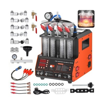 Fuel Injector Cleaner Machine Ultrasonic Heating Cleaning for 4 Cylinder Fuel...