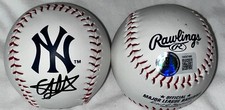 Carlos LaGrange Yankees Signed MLB Logo Baseball Beckett WITNESS Hologram