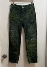 ANTHRO Pilcro Wanderer Green Velvet Embrdrd Floral Stars Distressed Pants EUC 25 — photo 5