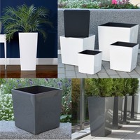BlumenküBel PflanzküBel Hochglanz Pflanzgefäß Set Blumentopf Pflanztopf GläNzend