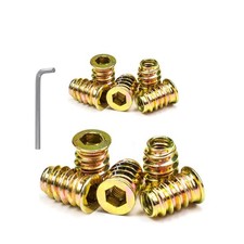 1/4-20 Hex Drive Nut Inserts for Wood with Hex Wrench 40 Pieces