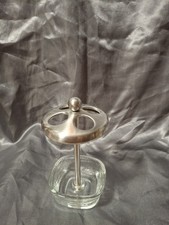 Glass and Metal Toothbrush Holder 5" Tall