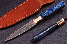 CUSTOM MADE FORGED DAMASCUS STEEL BOOT KNIFE DAGGER HUNTING KNIFE 1267