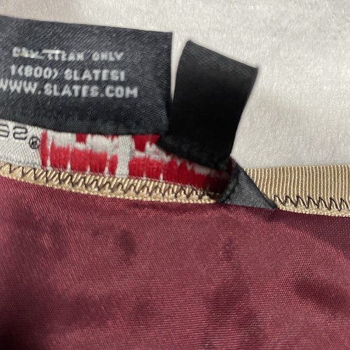Vtg Slates Janet Howard Women's Sz 4 Silk Skirt Equestrian A-Line Burgundy Gold - Picture 6 of 9