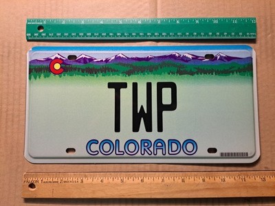 License Plate, Colorado, Specialty: Purple Mountains, Red C, TWP What a TWerP
