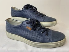 ECCO Soft 7 Mens Blue Leather Low Top Lace Up Sneakers 43010402058 US Size 10
