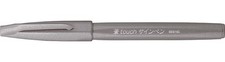 Pentel Fude Touch Sign Pen, Gray, Felt Pen Like 1 Count Pack of 1 , Gray