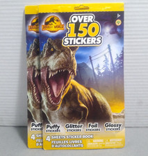 Jurassic World Sticker Books Lot of 2 Stickers Puffy Glitter Foil Glossy 2022