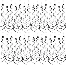 30 Pieces Hanging Swirl Party Decorations Foil Ceiling Black 