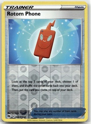 Rotom Phone 064/073 Uncommon Champion's Path Pokemon Reverse Holo Near Mint