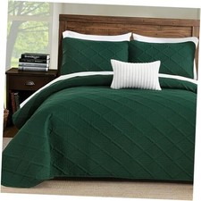 Quilts Queen Size, Emerald Green Spring Summer Bedspread Bedding Set, 3
