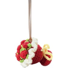 Handmade Crochet Rose Flower Car Rear View Mirror Hanging Ornament Auto