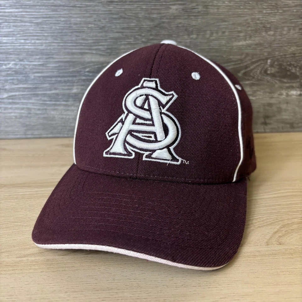 Arizona State Sun Devils Hat Cap Fitted M/L Maroon White NCAA Baseball - Image 3 of 4