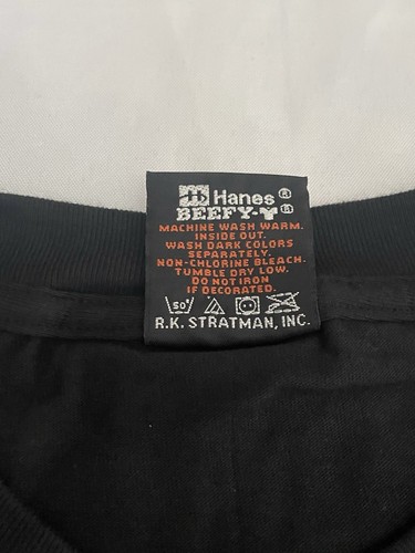Camicia Vintage 02 Uomo Harley Davidson Orange Flames FL XL Made in USA Hanes Beefy - Foto 6 di 12