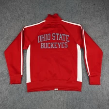 VTG Ohio State Buckeyes Jacket Mens Medium Red J America Full Zip Sweatshirt Y2K