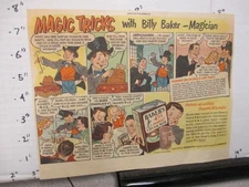 newspaper ad 1953 BAKER'S Cocoa drink mix can magician magic trick HAT