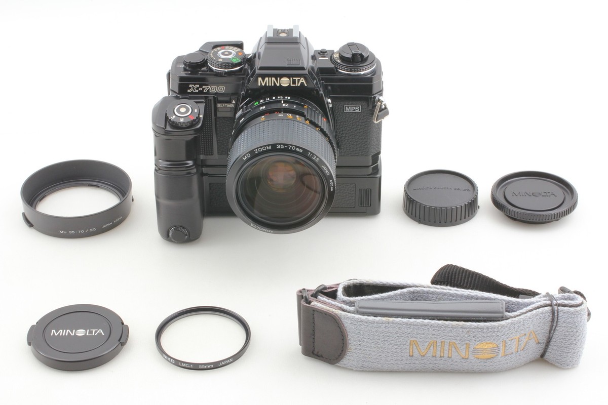 ミノルタ　x７００　50mm/35-70mm Near MINT w/ Motor Drive] Minolta X-700 MPS Black 35-70mm F3