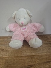 Vintage Russ Baby 8" Pink White Drowsy Teddy Bear Plush Rattle Stuffed Lovey