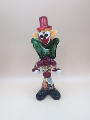 Rare Venetian Murano Italy Hand Blown Art Glass Circus Clown Figurine Sculpture