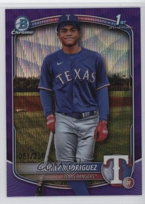 2025 Bowman Chrome Prospects Purple Wave Refractor 81/250 Elorky Rodriguez 0w27
