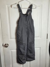 Children's Boy's Girl's Gray All In Motion Insulated Snow Ski Bibs Size XS 4/5