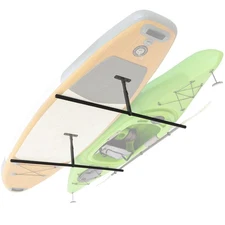 Kayak Rack for Garage Ceiling Mount-Adjustable Storage Hangers for 2 Kayaks,SUPs