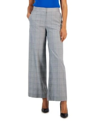 Tahari ASL Womens Plaid Mid-Rise Wide-Le 196367121882 14 RT $109.0