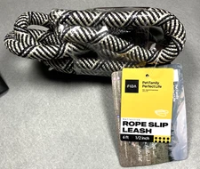 FIDA Rope Slip Leash for Dogs Durable Reflective 1/2" 6ft Brown HvyDuty NWT #948