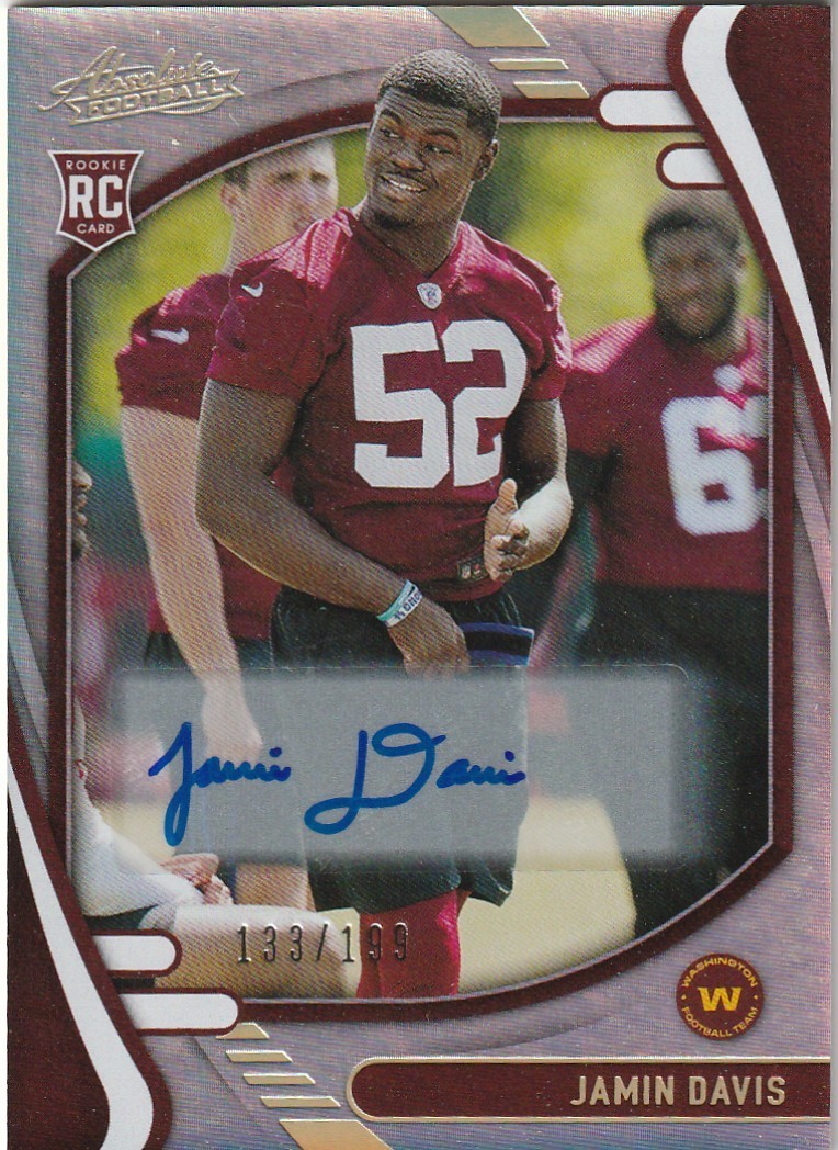 2021 Absolute Rookies Spectrum Signatures /199 Jamin Davis Rookie Auto RC