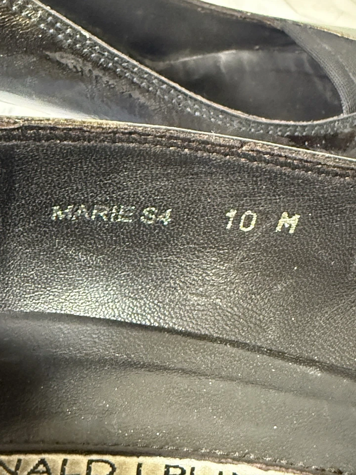 DONALD J. PLINER Marie S4 Pumps  size 10M Black Metallic Patent Leather - Image 4 of 4