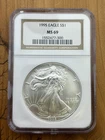 1995 NGC MS69 American 1oz Silver Eagle $1   .999