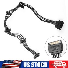 1 to 5 SATA Power Adapter Cable 15Pin Male to Female Y Splitter for SSD HDD DVD