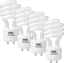 23Watt T2 Spiral CFL GU24 2 Prong Light Bulb Base 2700K 1600Lm 120V 60Hz Light