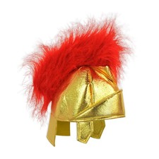 Beistle Fabric Roman Helmet Gold Metallic Foam Costume Adult Size, Red/Gold
