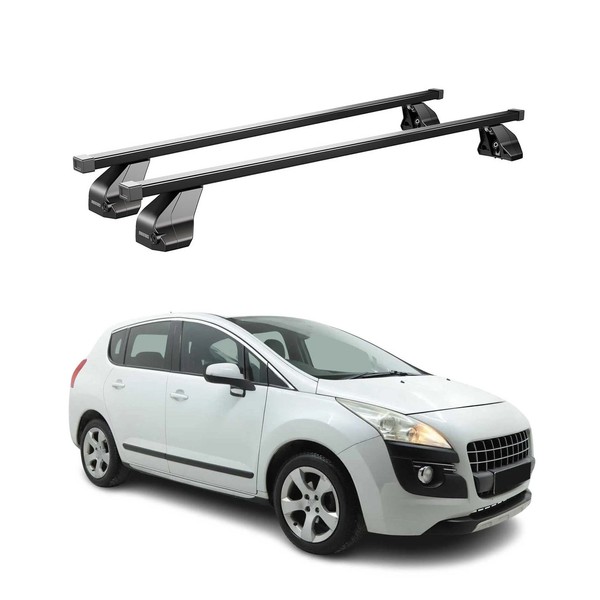 Menabo DachträGer GrundtäGer FüR Peugeot 3008 2009-2016 75Kg Stahl Schwarz 2 Tlg-image