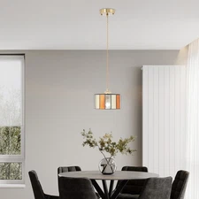 Vintage Pendant Light Kitchen Island Hanging Light Fixture stained Glass Shade