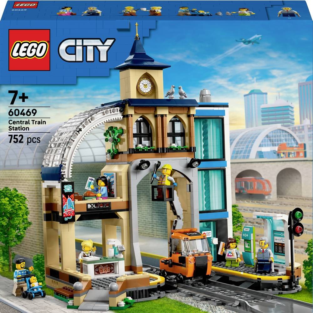 Gare centrale LEGO CITY 60469 pour agrandir un circuit de train et créer une ville