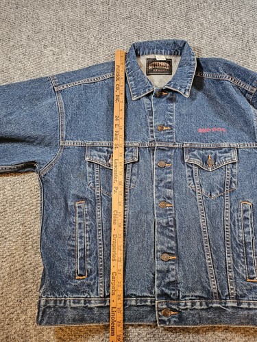 Red Dog Beer Vintage Denim Jean Jacket Mens Large Embroidered Patch Butterfield - Imagen 9 de 11