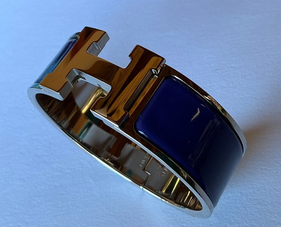 Brazalete Brazalete HERMES PM Talla Púrpura Esmalte Paladio Clic Clac H Foto 2 de 4