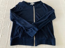 The Lady & The Sailor Women Sz 2 (large?) Blue Full Zip Cotton Jacket Ts2