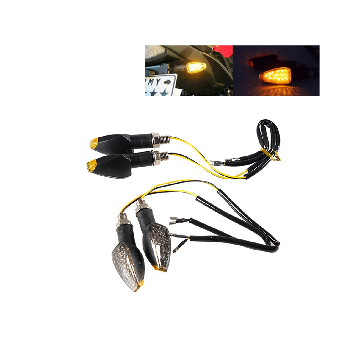 4 Pieces Motorcycle Indicators Flowing Turn Lights 14 LED 12V Motorbike9642 eBay