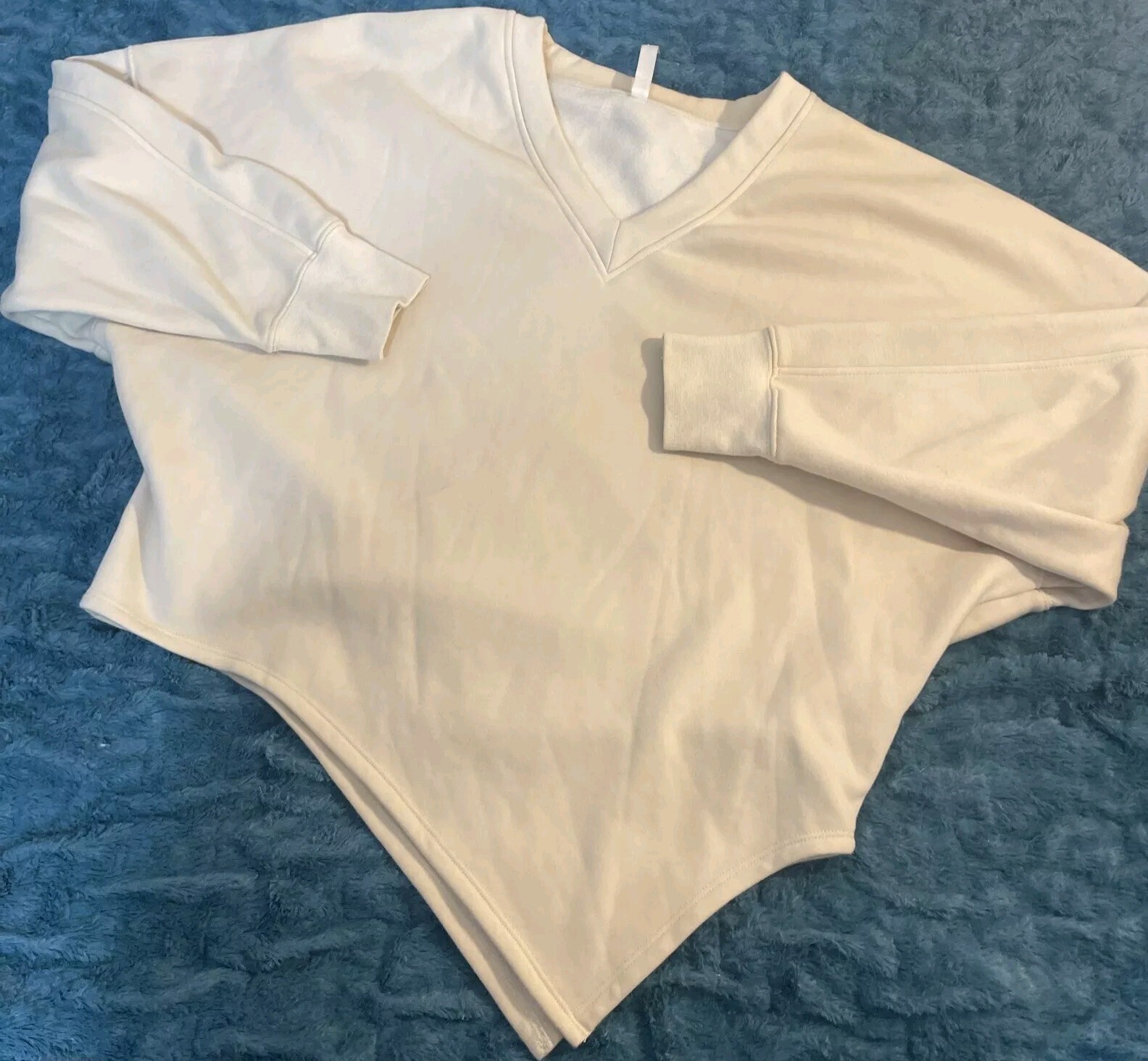 Fabletics V Neck Pullover Asymmetrical Fleece Swe… - image 1