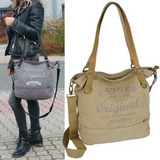 Canvas Schultertasche Damen Umhängetasche Crossover Handtasche Schultergurt Groß