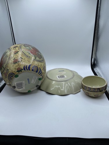 Rare Satsuma Porcelain Lidded Ginger Jar & Underplate Hand Painted Gold Gilding - Picture 9 of 17