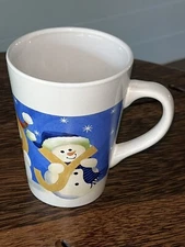 Snowman Christmas Mug Cup Vintage Royal Norfolk Coffee Tea Hot Cocoa Holiday