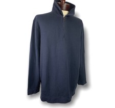 XXL Croft  Barrow Front Pullover Sweatshirt Men's Navy Blue 1/4 Zip